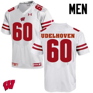 Men's Wisconsin Badgers NCAA #60 Connor Udelhoven White Authentic Under Armour Stitched College Football Jersey WR31S15DE